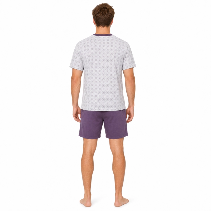 PIJAMA ALGODON POLERA CON BOTONES ESTAMPADO Y SHORT LISO 2622083 - 3