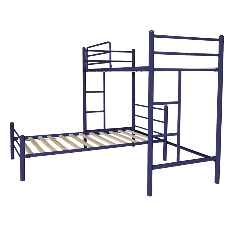 CAMA FUTONES Y MUEBLES ALTA ACERO AZUL + BAJA 1 PLAZA - 1