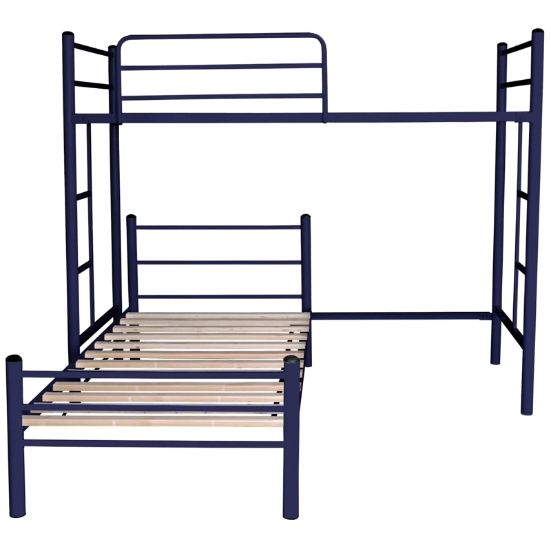 CAMA FUTONES Y MUEBLES ALTA ACERO AZUL + BAJA 1.5 - 1