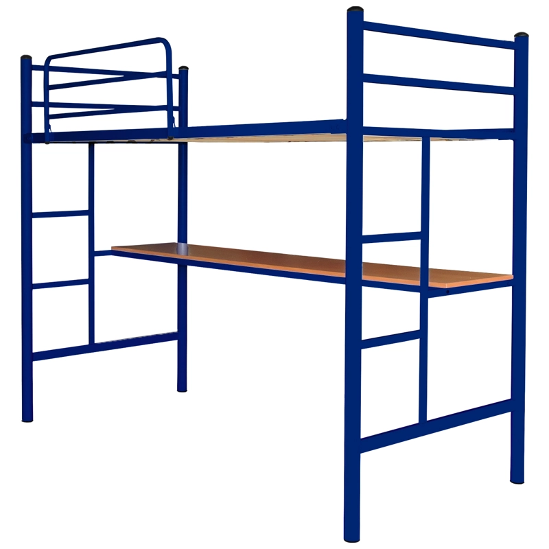 CAMA FUTONES Y MUEBLES ALTA ESCRITORIO 1 PLAZA ACERO AZUL - 1