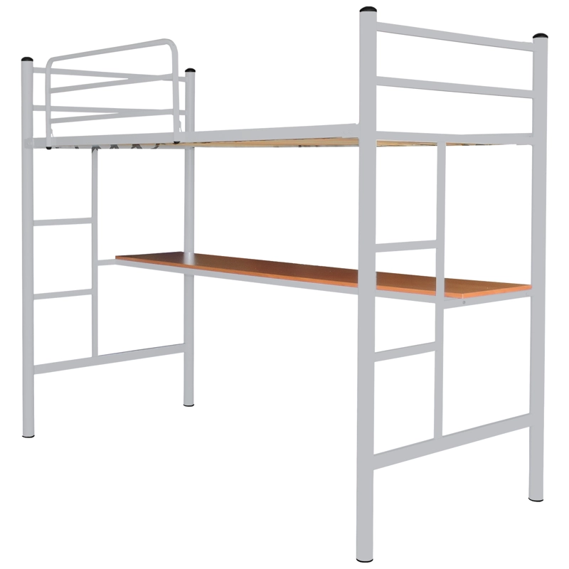 CAMA FUTONES Y MUEBLES ALTA PLATA ESCRITORIO 1 PLAZA ACERO PLATEADO - 1