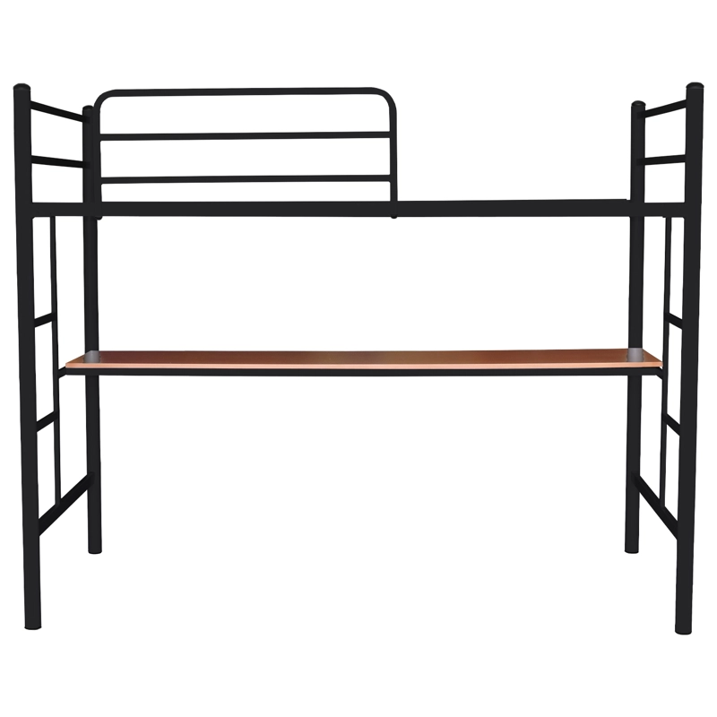 CAMA ALTA 1.5 EN COLOR NEGRO CON ESCRITORIO - 1
