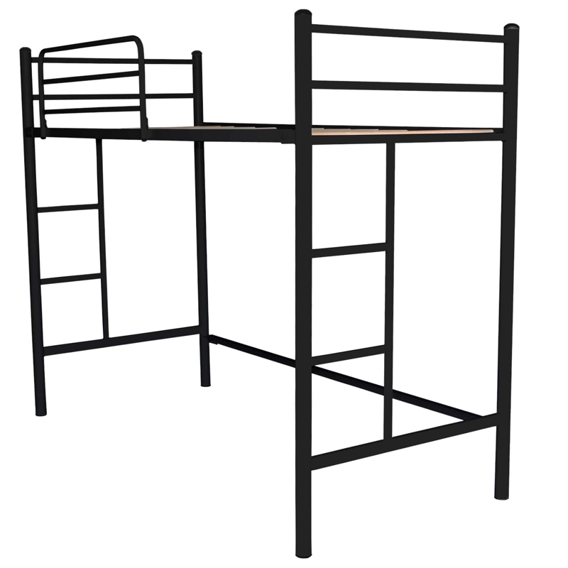 CAMA FUTONES Y MUEBLES ALTA 1 PLAZA ACERO NEGRO - 1