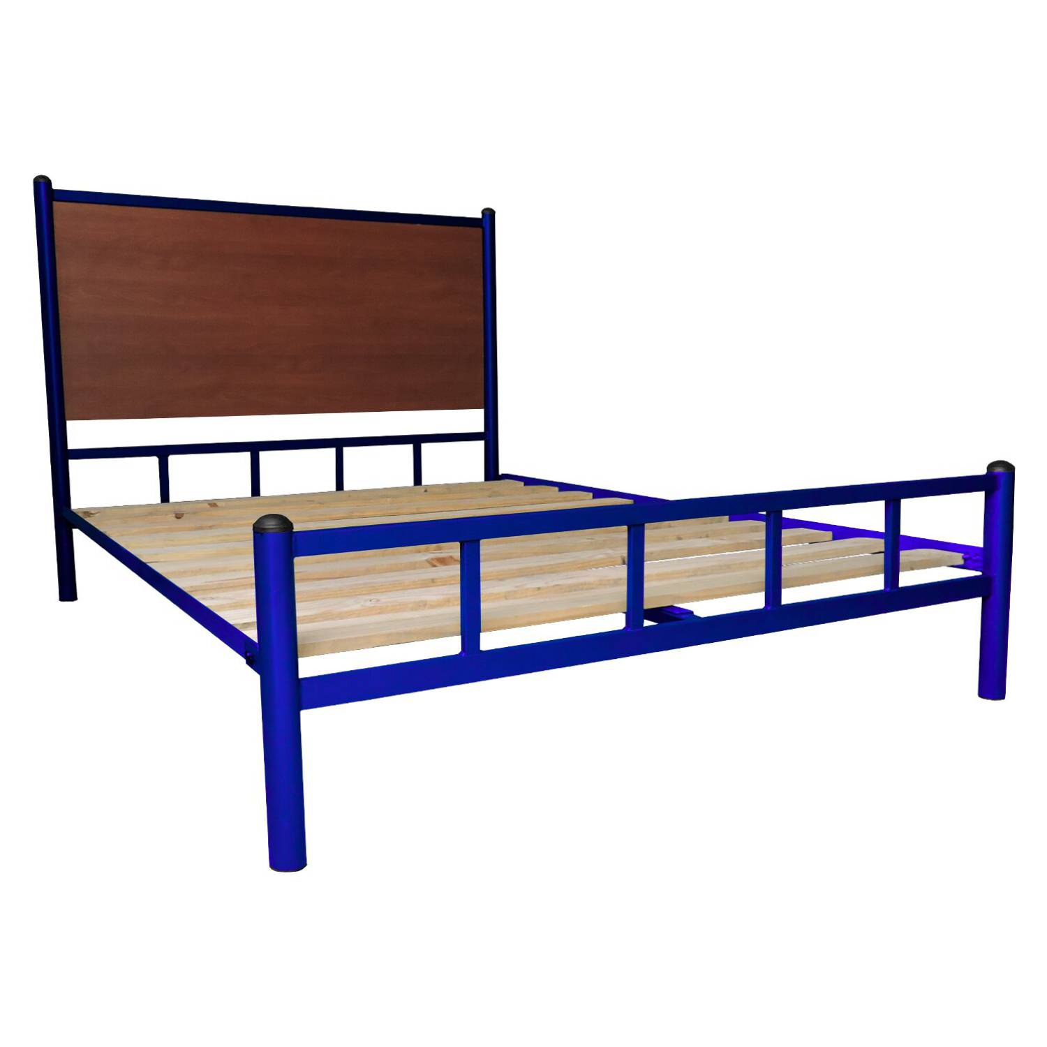 CAMA METÁLICA 2 PLAZAS AZUL - 1