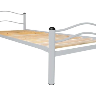 CAMA FUTONES Y MUEBLES WIND METÁLICA 1 PLAZA PLATA BLANCO - 1