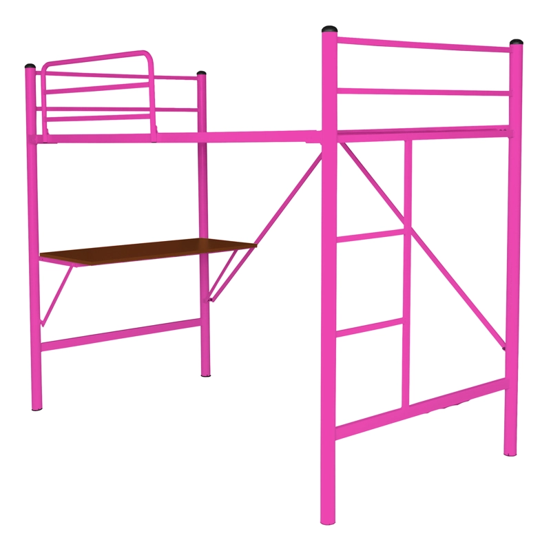 CAMA FUTONES Y MUEBLES ALTA ESCRITORIO 1 PLAZA ACERO ROSA - 2