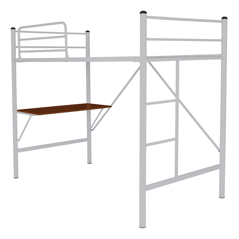 CAMA FUTONES Y MUEBLES ALTA ESCRITORIO 1.5 PLAZAS ACERO PLATA - 1