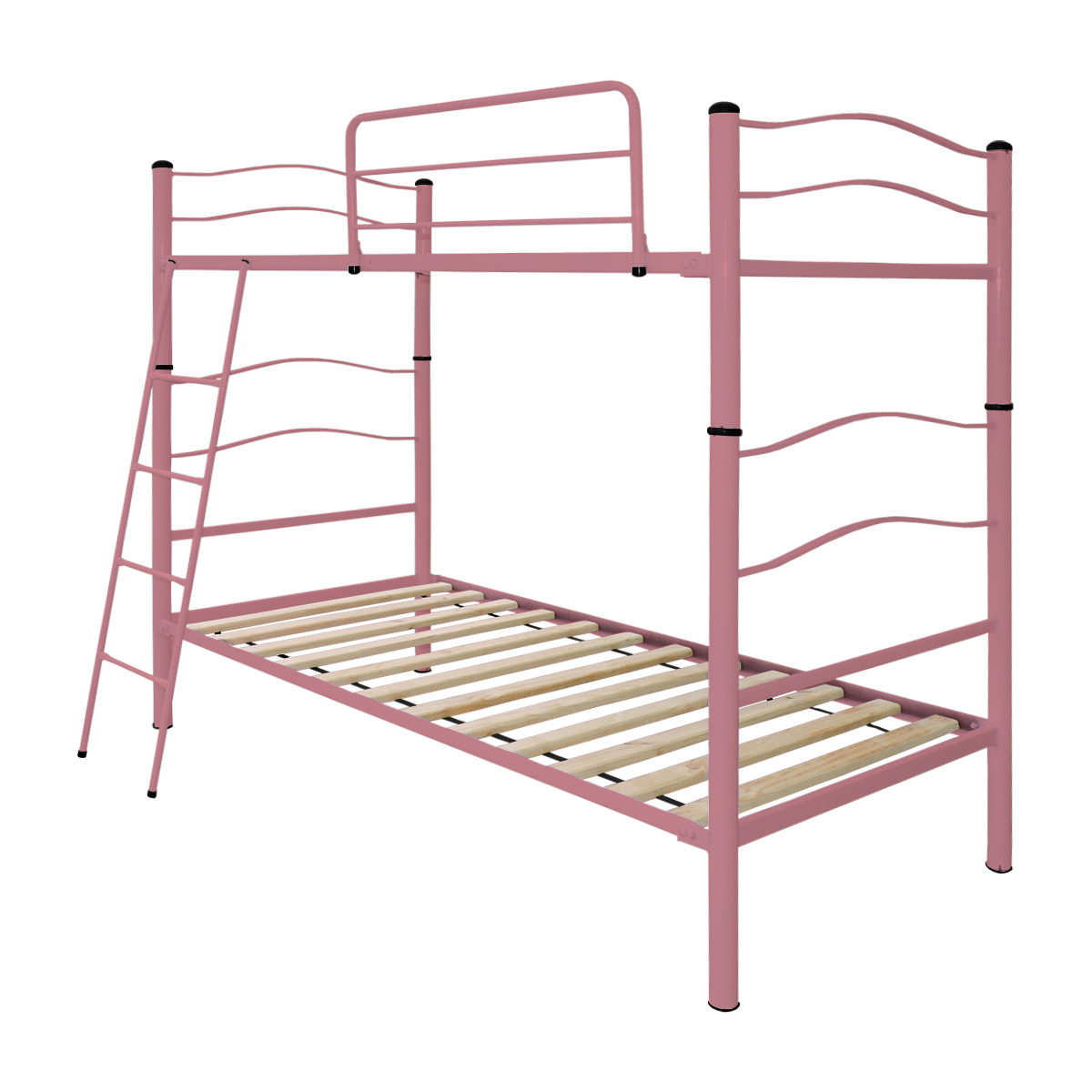 CAMAROTE FUTONES Y MUEBLES NEW DESMONTABLE 1.5 PLAZAS ACERO ROSADO - 3