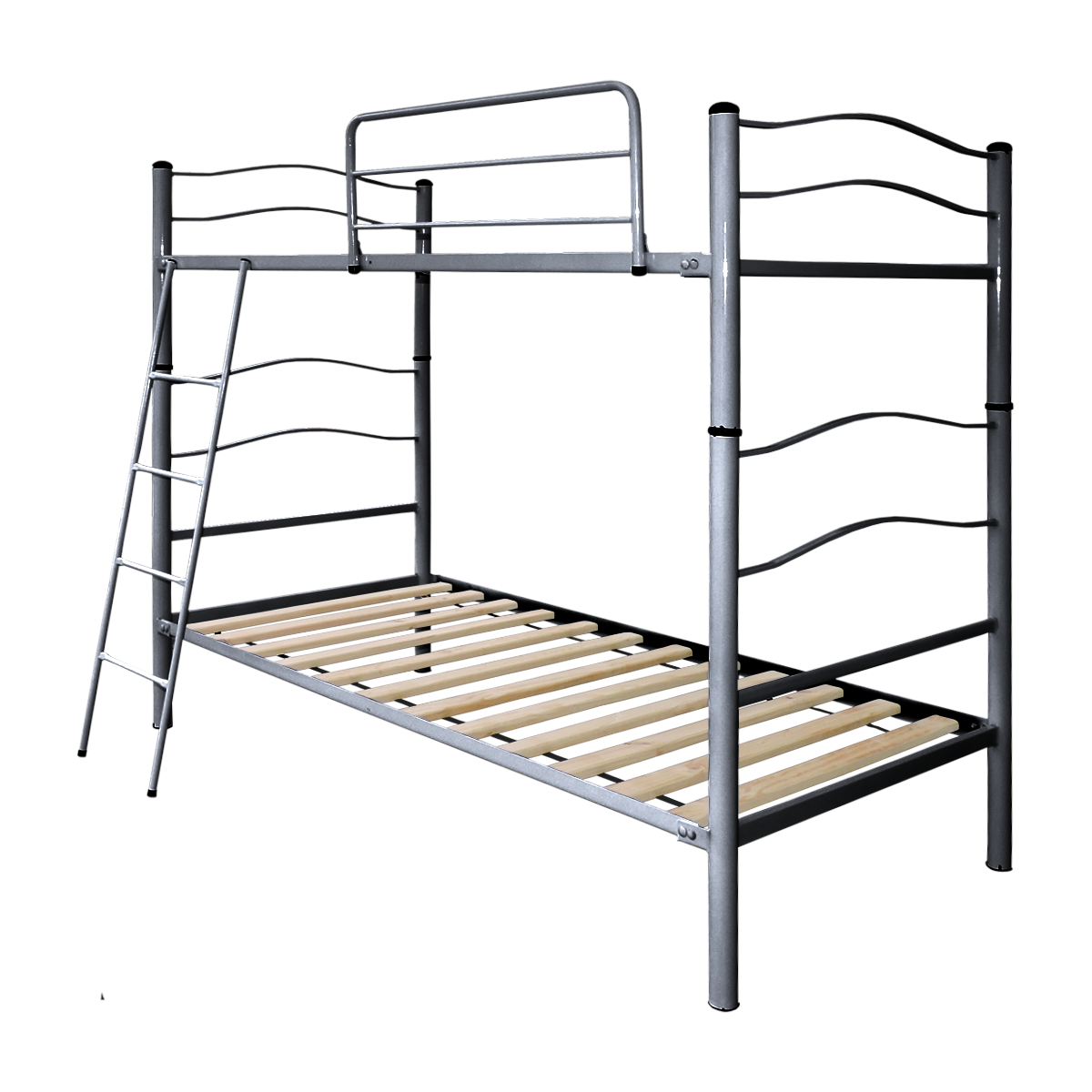 CAMAROTE FUTONES Y MUEBLES NEW DESMONTABLE CENIZA 1 PLAZA ACERO GRIS PARDO - 1