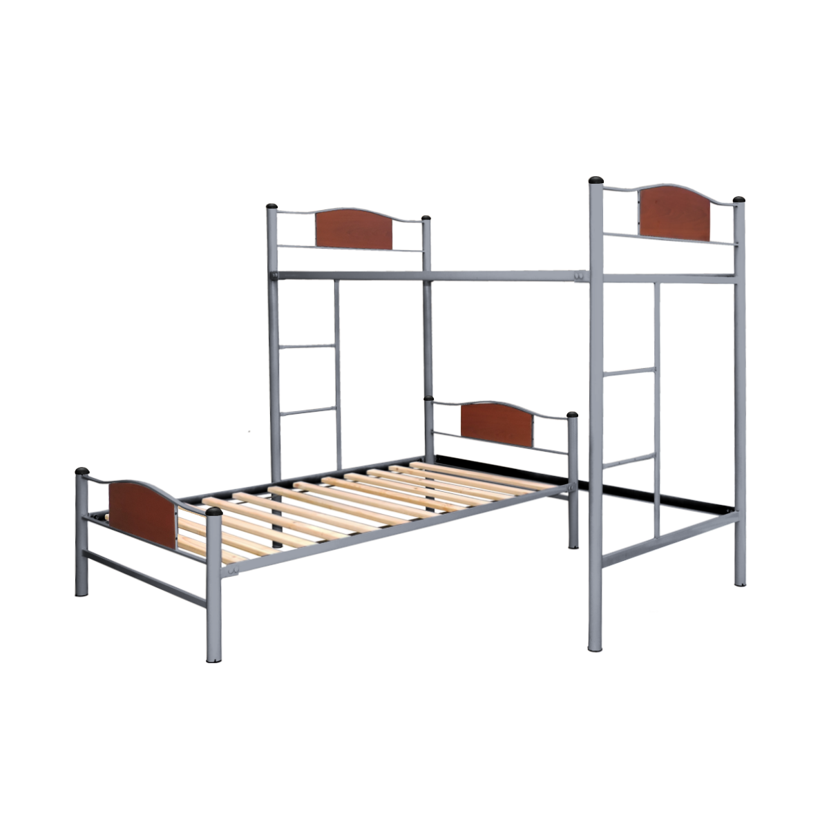 CAMA FUTONES Y MUEBLES ALTA ACERO GRIS PARDO + BAJA CHILD 1.5 PLAZA CENIZA - 2