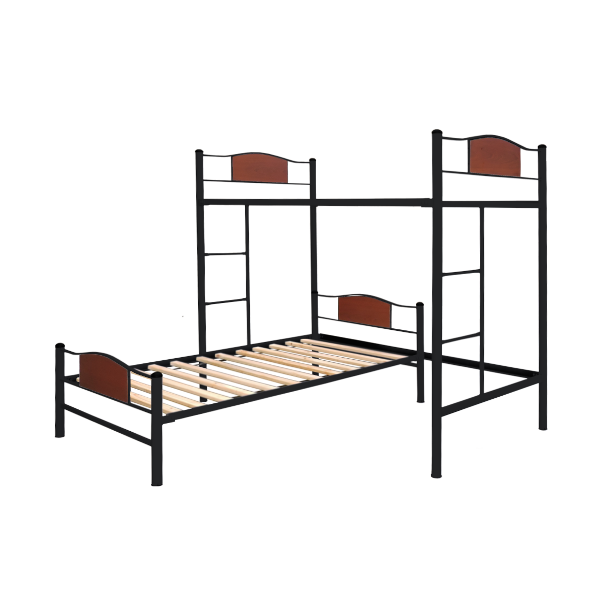 CAMA FUTONES Y MUEBLES ALTA ACERO NEGRO + BAJA CHILD 1 PLAZA - 1