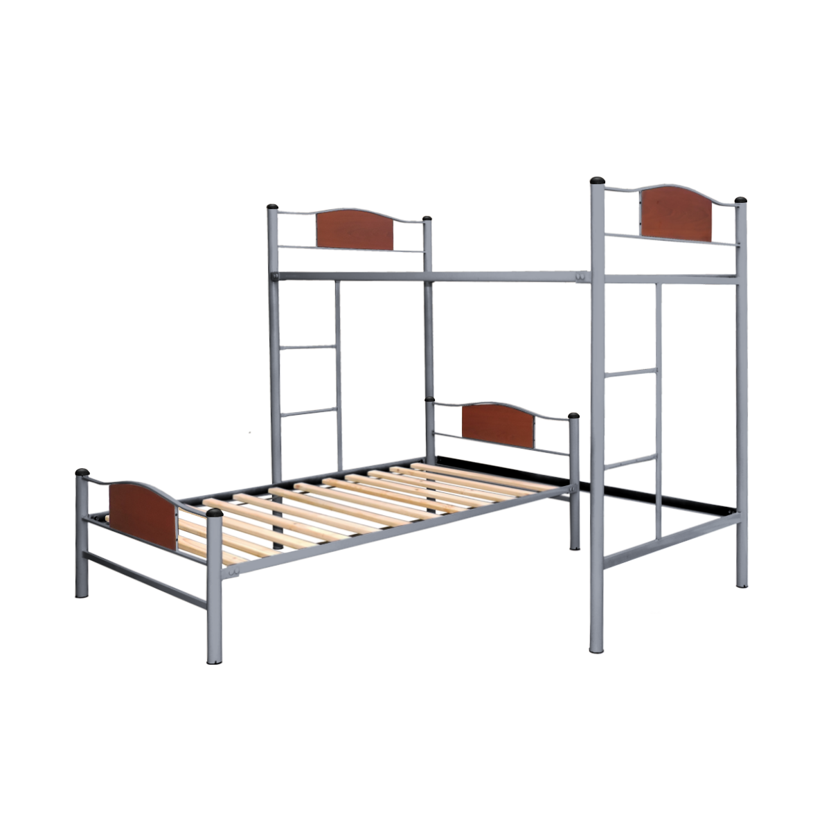 CAMA FUTONES Y MUEBLES ALTA ACERO GRIS PARDO + BAJA CHILD 1 PLAZA CENIZA - 1