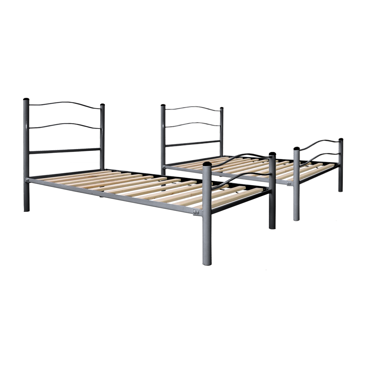 CAMAROTE FUTONES Y MUEBLES NEW DESMONTABLE CENIZA 1.5 PLAZAS ACERO GRIS PARDO - 2