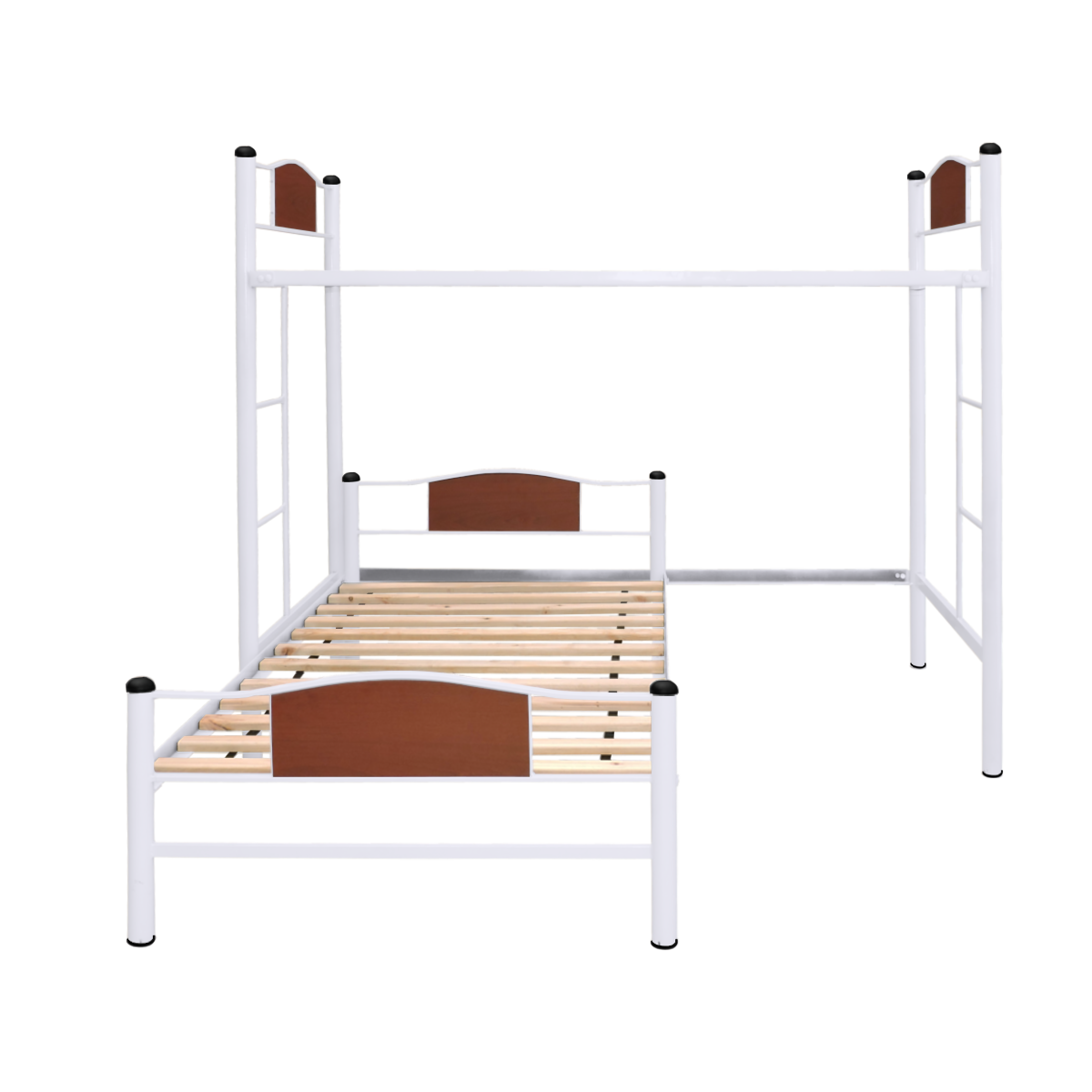 CAMA FUTONES Y MUEBLES ALTA ACERO BLANCO + BAJA CHILD 1 PLAZA - 2
