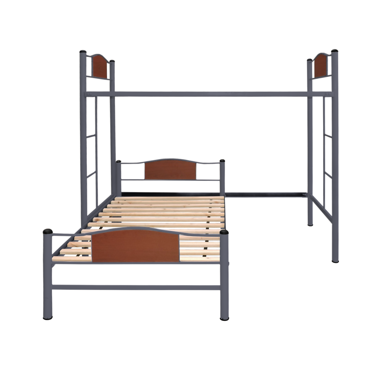 CAMA FUTONES Y MUEBLES ALTA ACERO GRAFITO + BAJA CHILD 1 PLAZA - 2