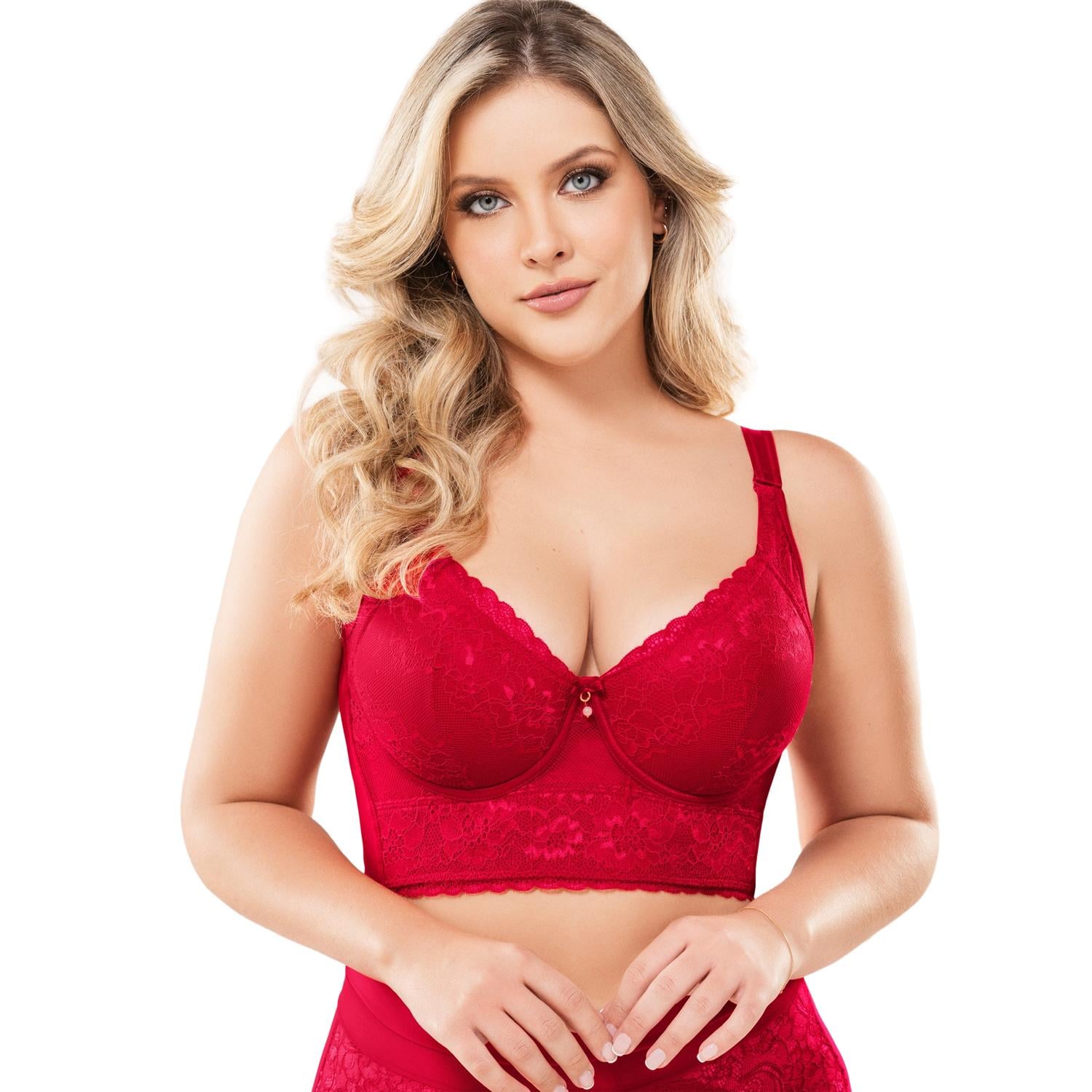SOSTÉN PUSH UP ENCAJE TULL ROJO CANDY CARMINE - 38B - 1