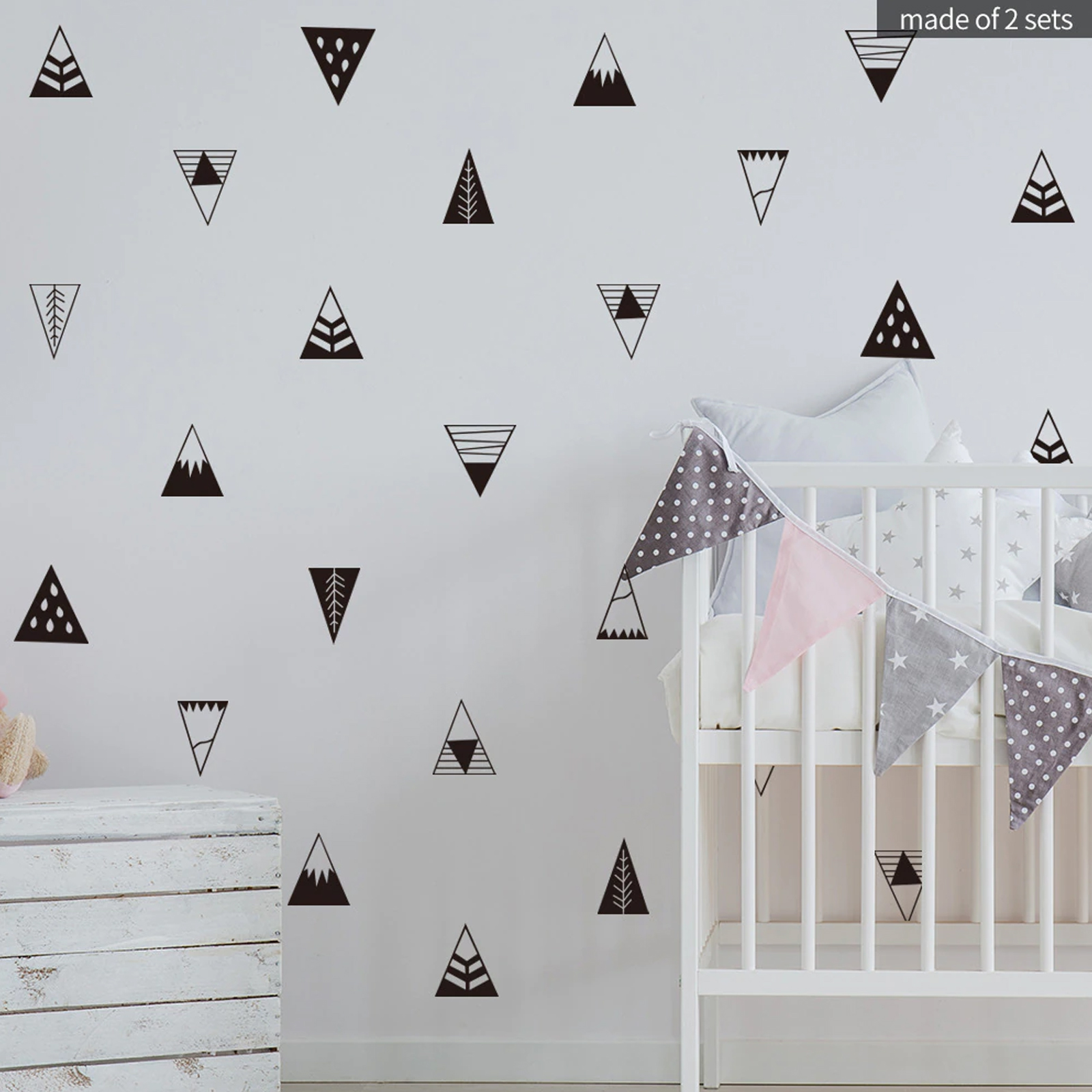 TRIANGULOS NEGROS STICKERS VINILO DECO MURO