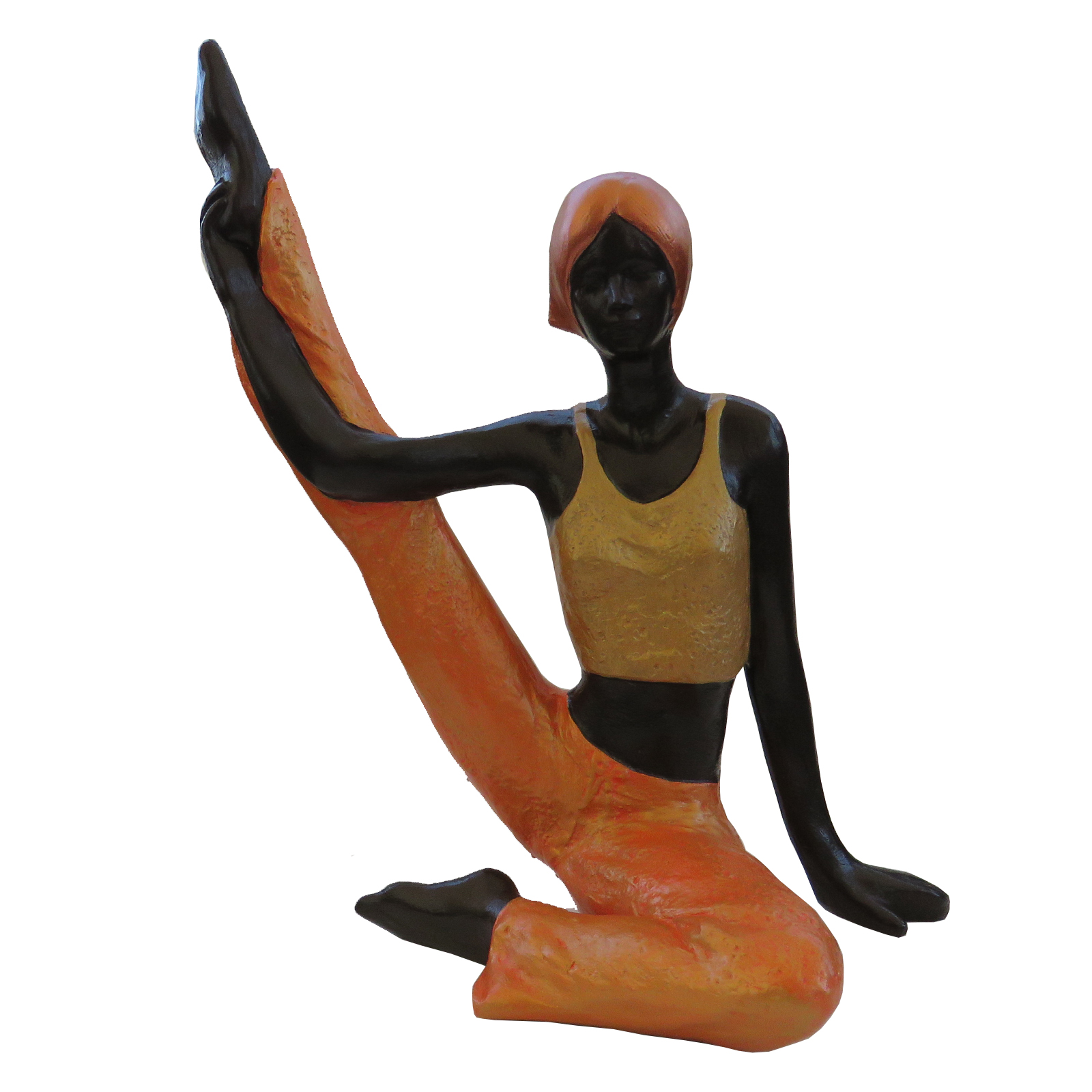 MUJER YOGA DE CERÁMICA NARANJA - 1
