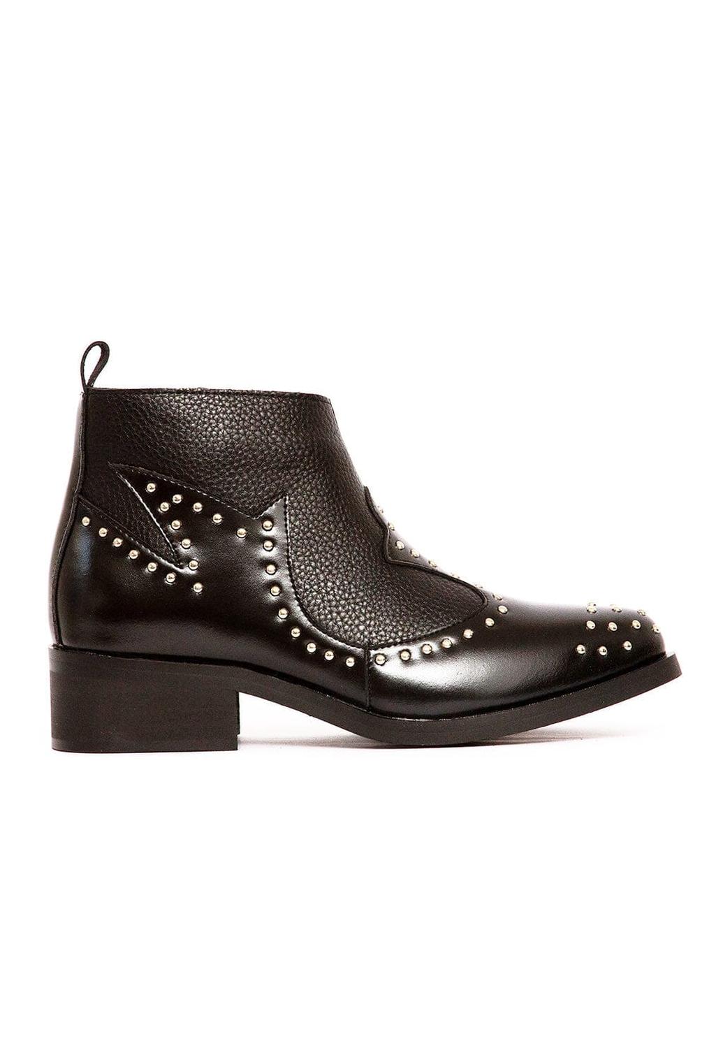 Ripley - BOTINES MUJER DE CUERO ALCA C9 NEGRO