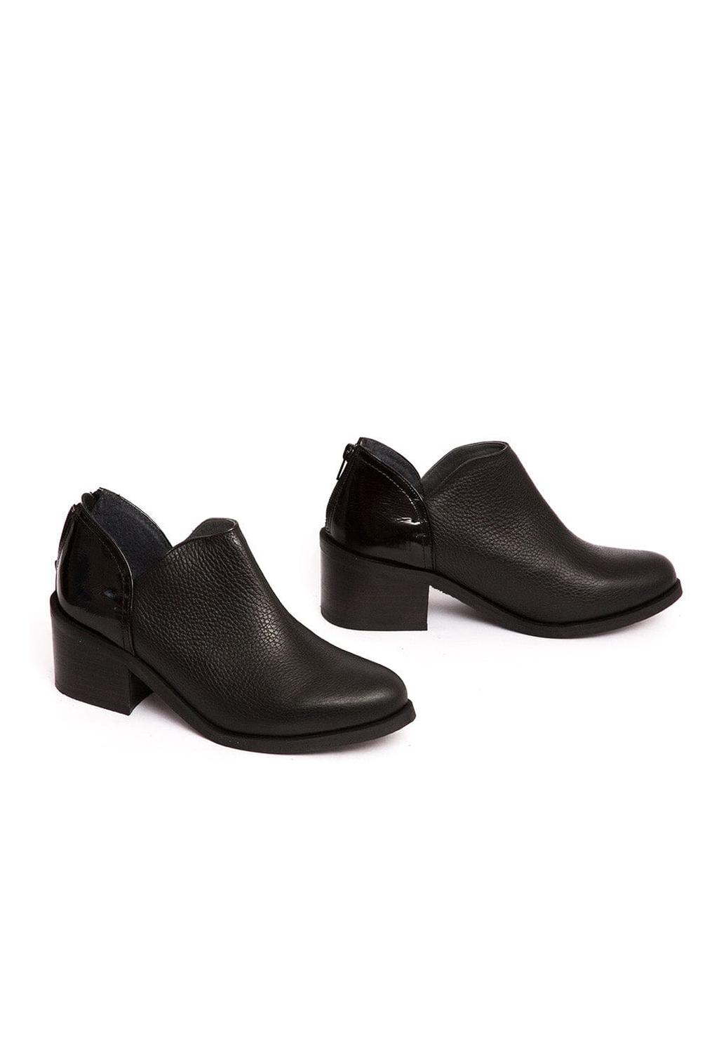 Ripley - BOTIN MUJER DE CUERO VINAGO NEGRO C31