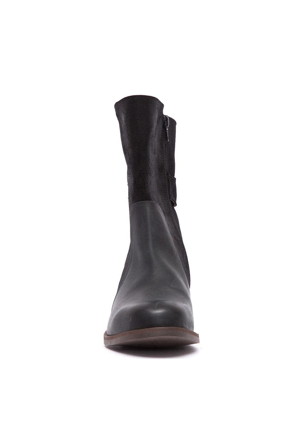BOTA MUJER DE CUERO MAYA NEGRO C1