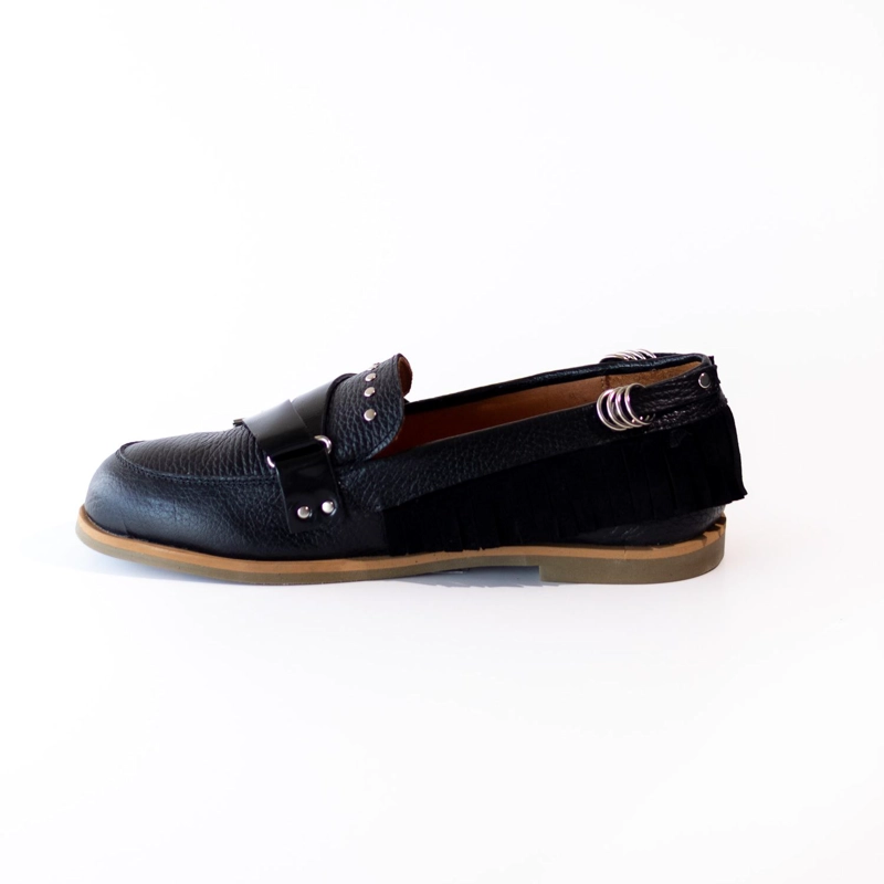 MOCASIN CUERO MUJER  FRESIA NEGRO - 3