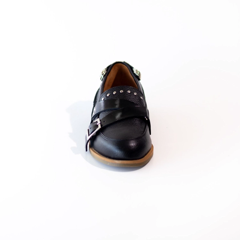 MOCASIN CUERO MUJER  FRESIA NEGRO - 4