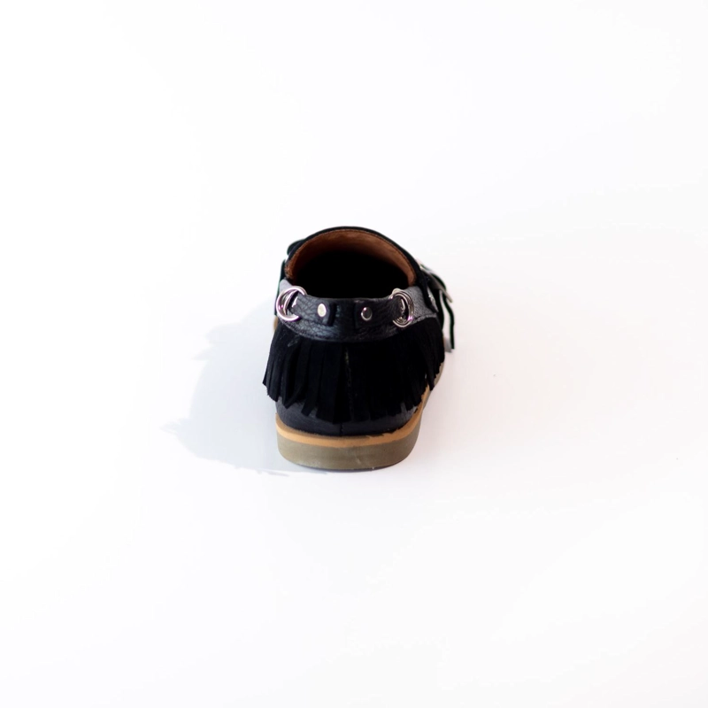 MOCASIN CUERO MUJER  FRESIA NEGRO - 5