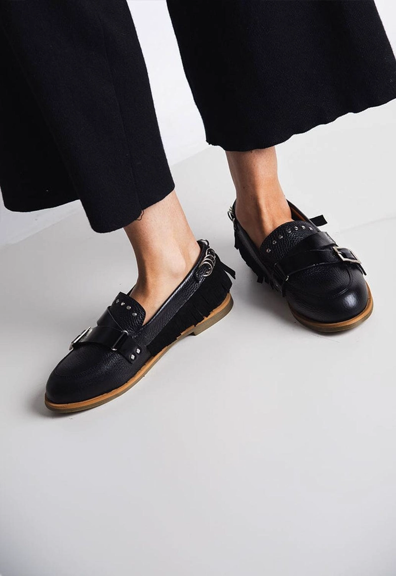 MOCASIN CUERO MUJER  FRESIA NEGRO - 8