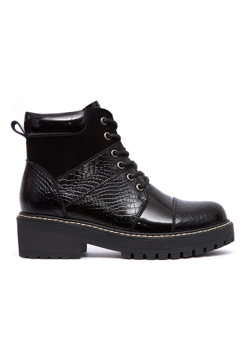 BOTIN CUERO MUJER  EGOTELO NEGRO - 1