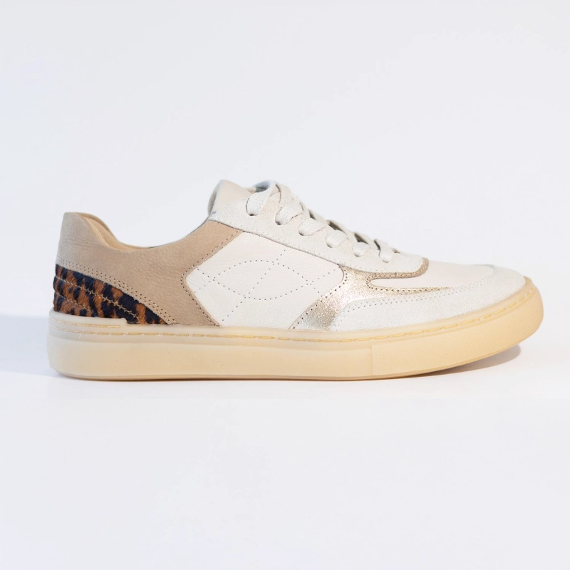 ZAPATILLA CUERO MUJER  LAVANDA BLANCA - 1