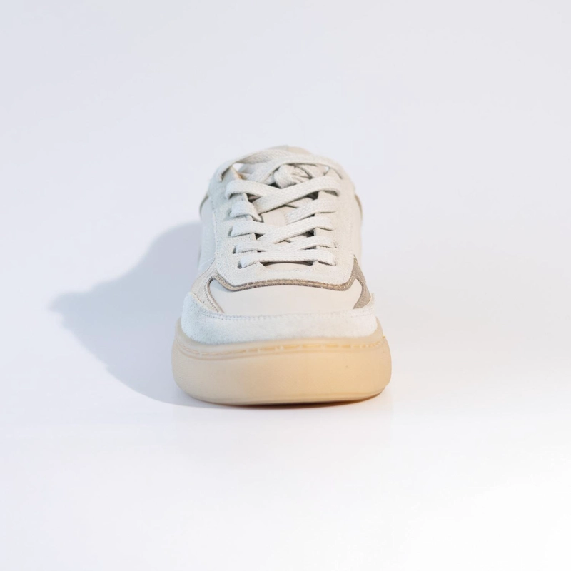 ZAPATILLA CUERO MUJER  LAVANDA BLANCA - 4