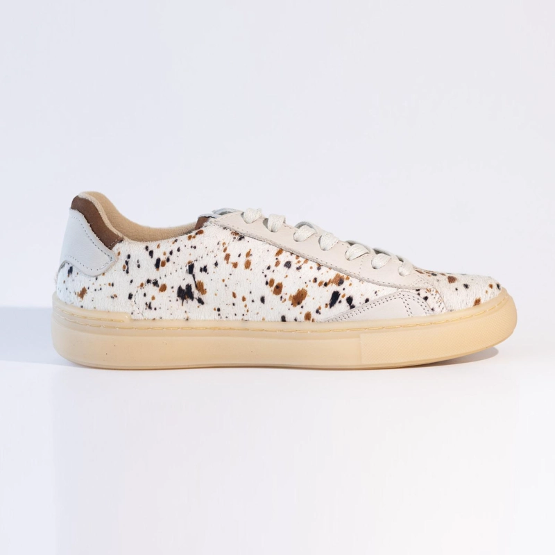ZAPATILLA CUERO MUJER  ALVA BLANCO PRINT - 1