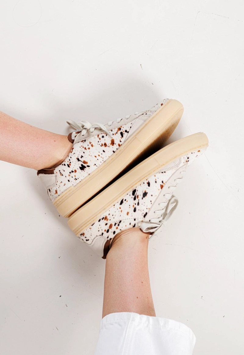 ZAPATILLA CUERO MUJER  ALVA BLANCO PRINT - 2