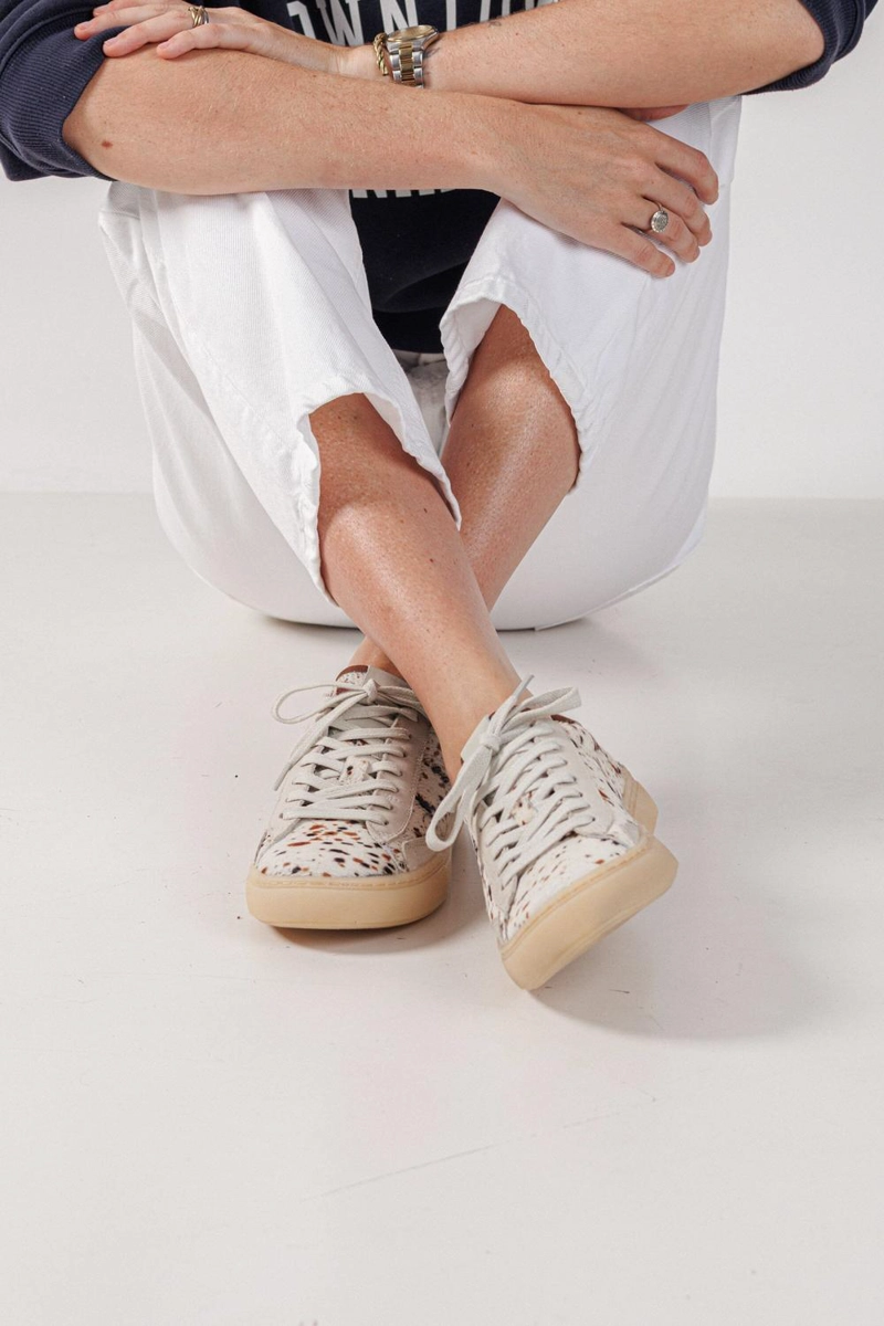 ZAPATILLA CUERO MUJER  ALVA BLANCO PRINT - 6