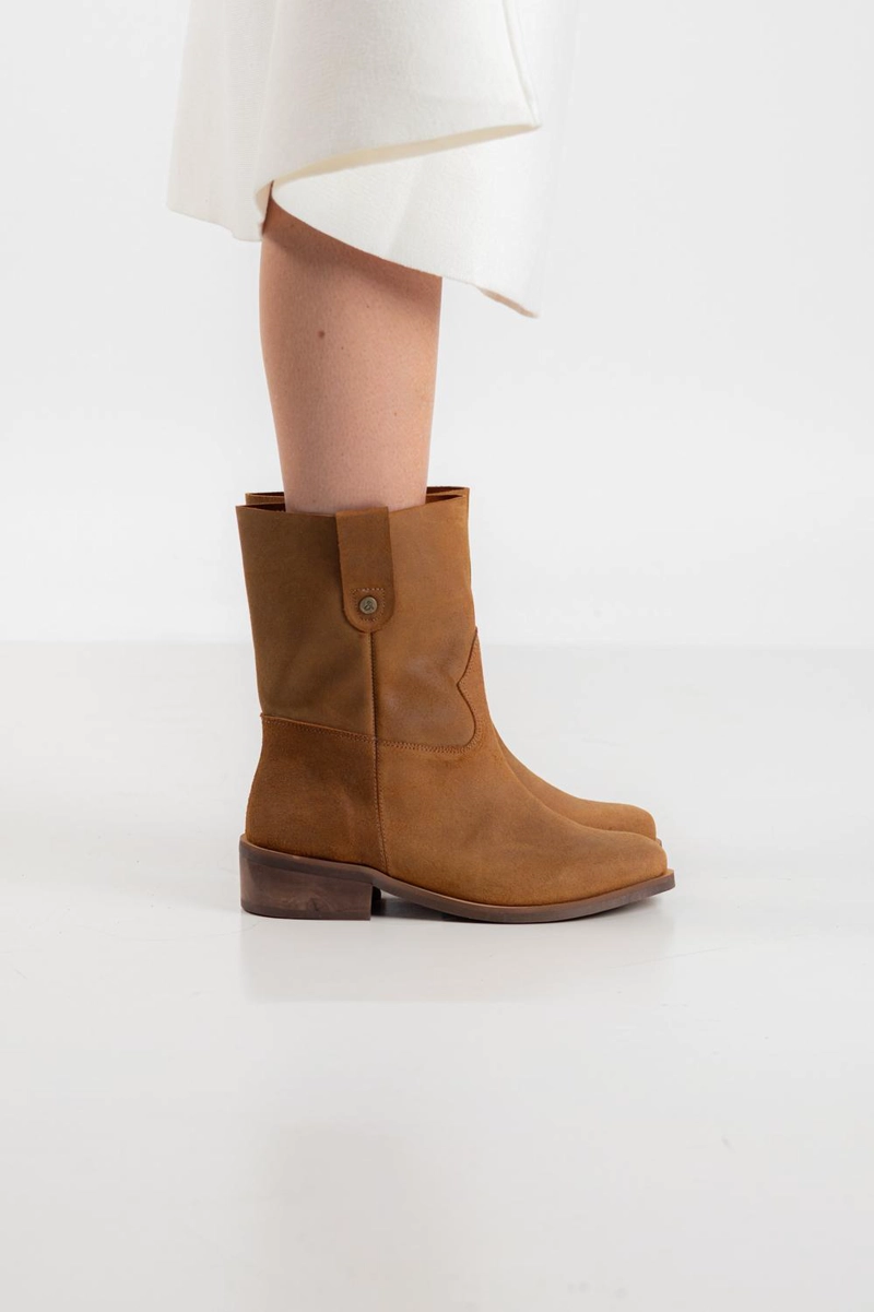 BOTA CUERO MUJER  TARA CAMEL - 2