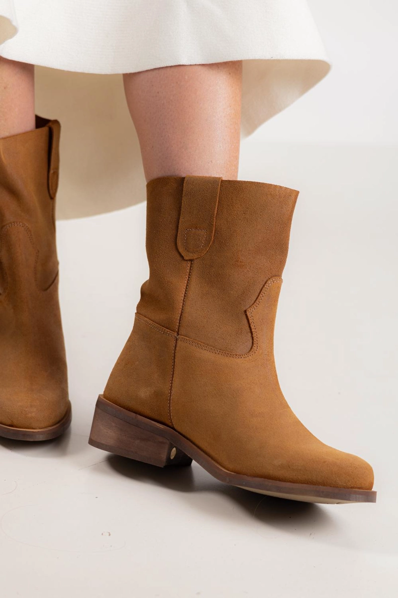 BOTA CUERO MUJER  TARA CAMEL - 5