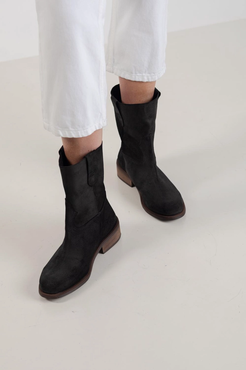 BOTA CUERO MUJER  TARA NEGRO - 2