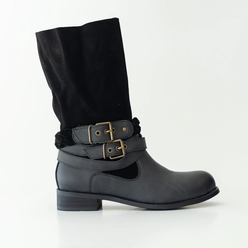 BOTA CUERO MUJER  FILFIL NEGRO - 1