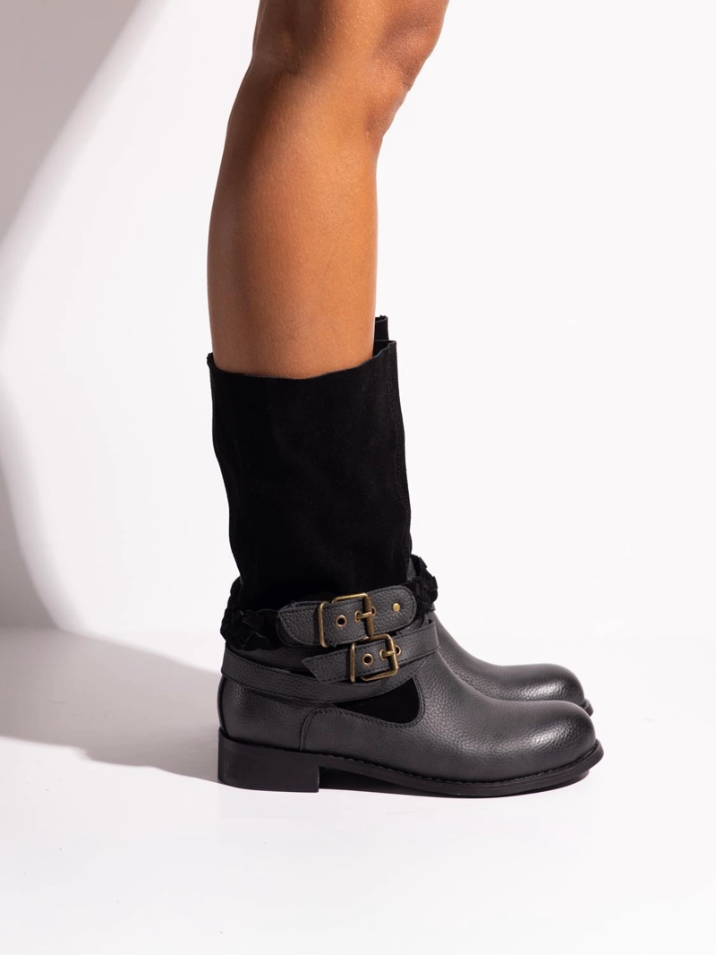BOTA CUERO MUJER  FILFIL NEGRO - 2
