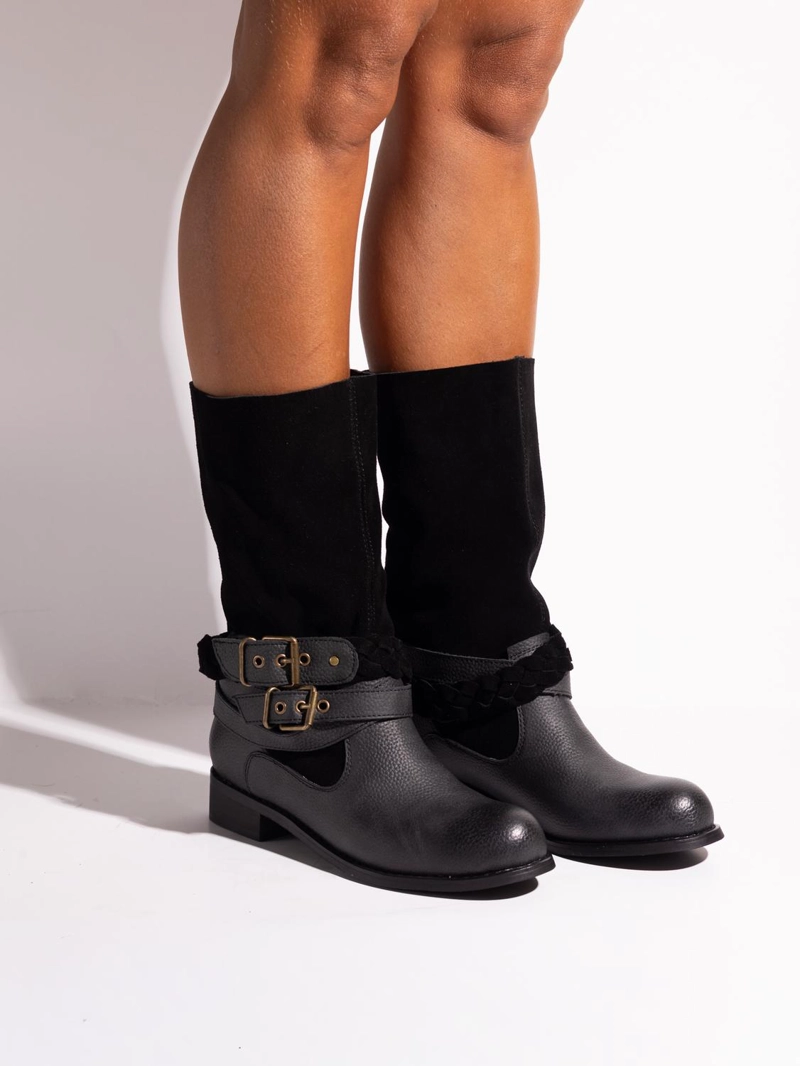 BOTA CUERO MUJER  FILFIL NEGRO - 6