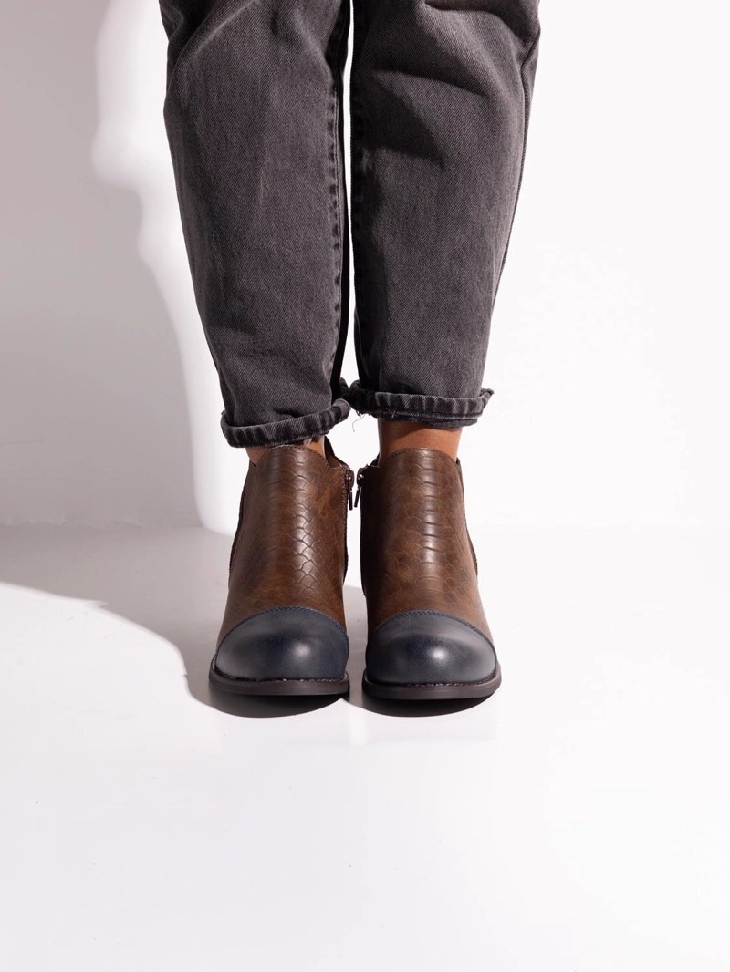 BOTIN CUERO MUJER  VERDECILLO CAFE GRIS - 2