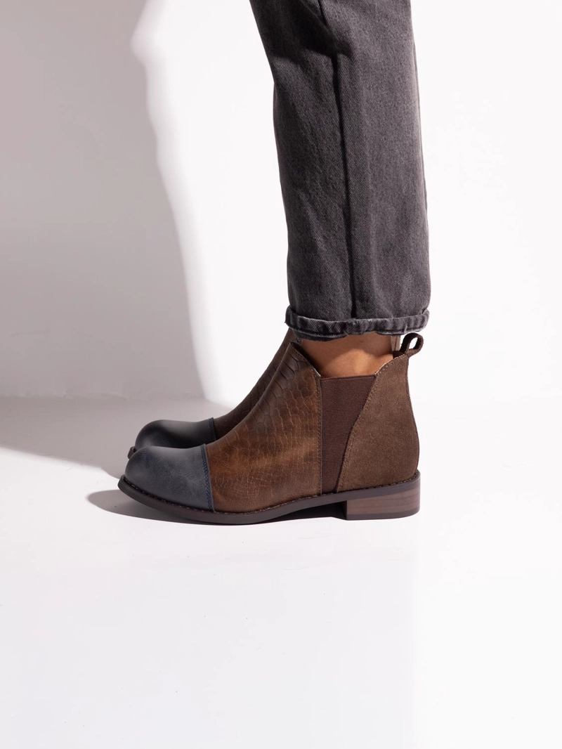 BOTIN CUERO MUJER  VERDECILLO CAFE GRIS - 6