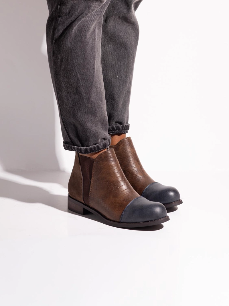 BOTIN CUERO MUJER  VERDECILLO CAFE GRIS - 8