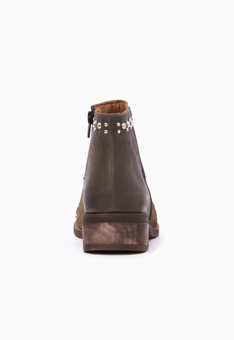 BOTIN CUERO MUJER  ABUBILLA TAUPE METALICO - 5