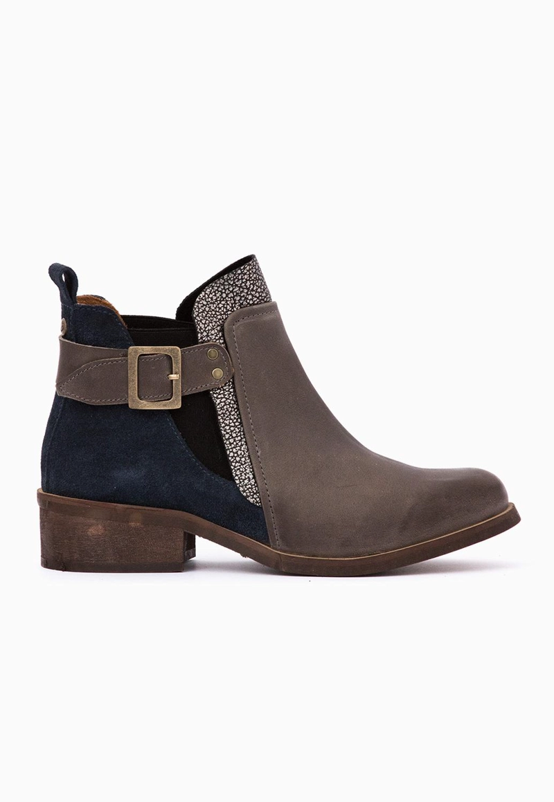 BOTIN CUERO MUJER  ANGU GRIS AZUL - 1