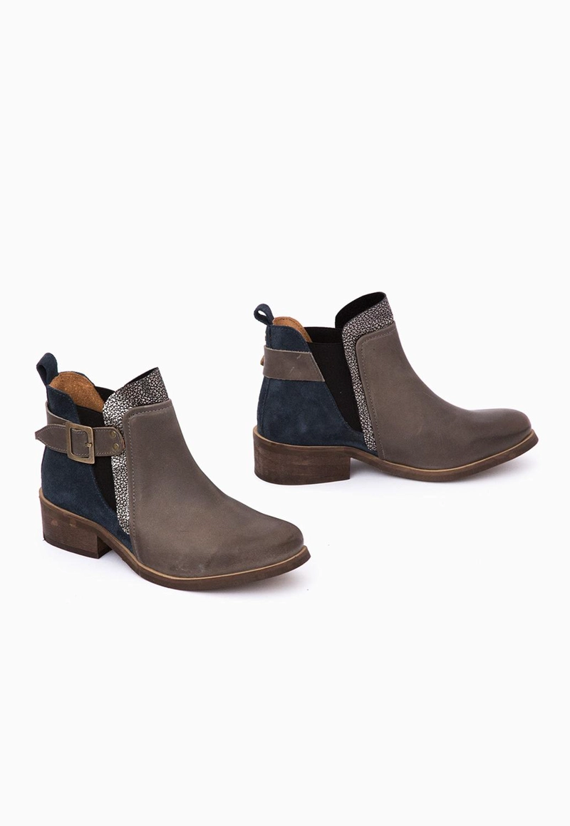 BOTIN CUERO MUJER  ANGU GRIS AZUL - 2