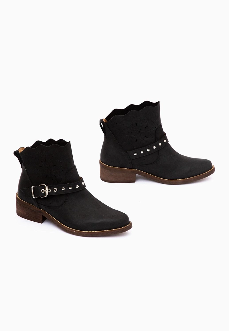 BOTIN CUERO MUJER MIRA NEGRO - 2