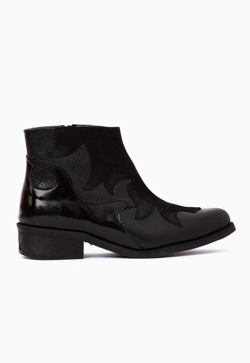 BOTIN CUERO MUJER  POLEO NEGRO - 1
