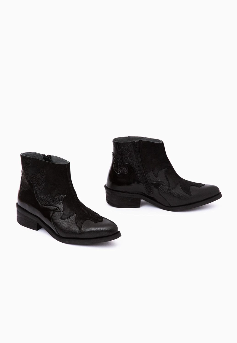 BOTIN CUERO MUJER  POLEO NEGRO - 2